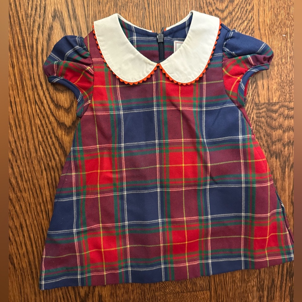 Tartan Plaid Christmas Dress with Peter Pan Collar